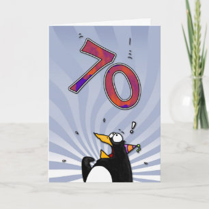70e anniversaire - Carte de surprise de pingouin