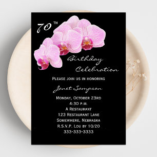 70e anniversaire de fête Invitation Orchidées