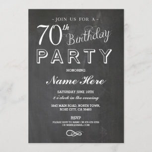 70E ANNIVERSAIRE DE FÊTE SURPRISE INVITATION