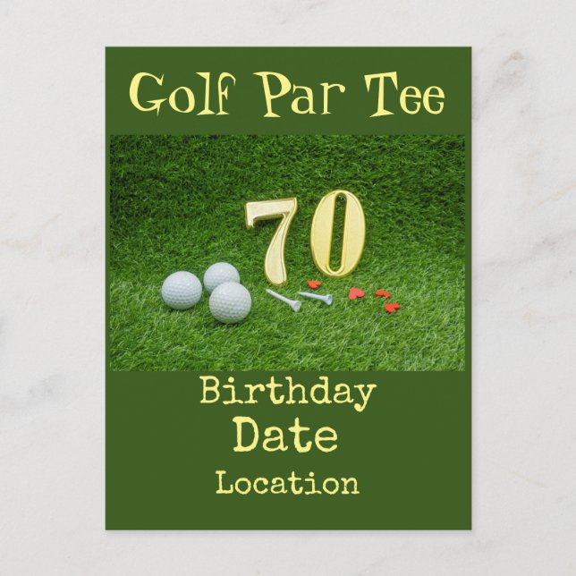 70e anniversaire de golf Par Tee party Invitation (Devant)