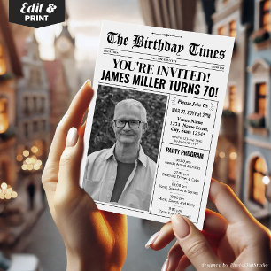 70e anniversaire du journal Invitation avec le pro
