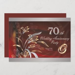70e anniversaire du Mariage Invitations