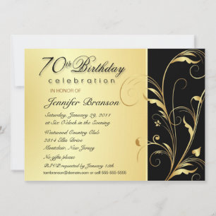 70e anniversaire - Élégant Invitation de la floral