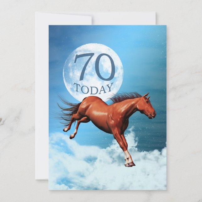 70e anniversaire Esprit cheval invitation (Devant)