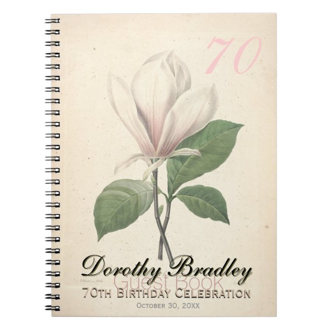 70e Anniversaire Fête Magnolia Livre d'invité pers (Devant)
