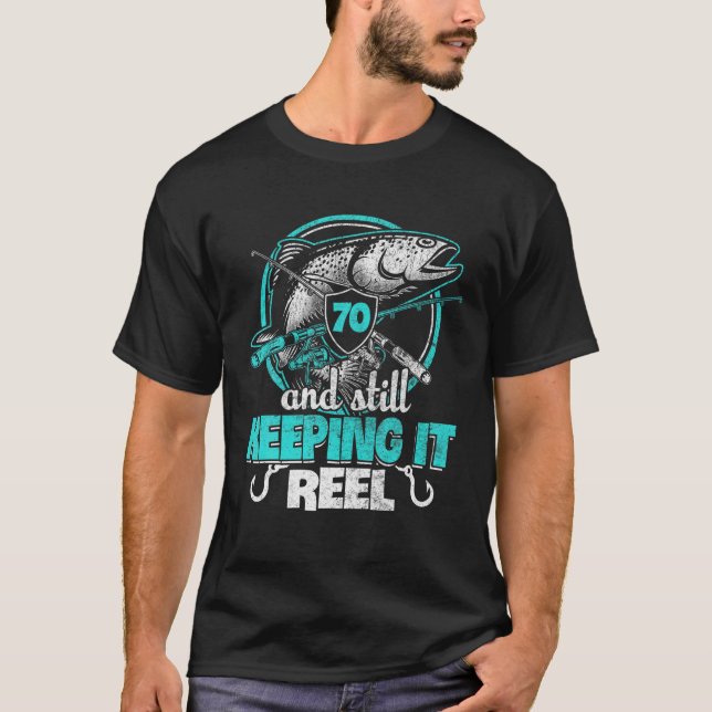 70e Anniversaire Garder Reel T-shirt Funny Fisher  (Devant)