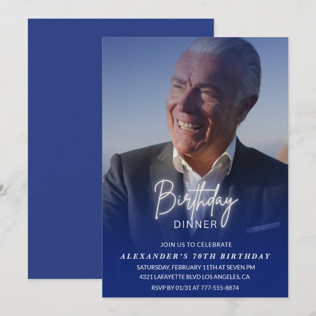 70e anniversaire invitation Anniversaire Dîner Pho (Devant / Derrière)