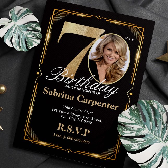 70e anniversaire Invitation avec photo (Créateur téléchargé)