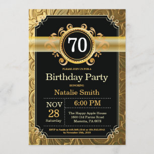 70e anniversaire Invitation Parties scintillant no