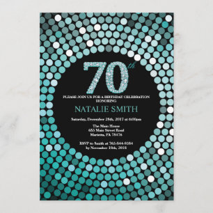 70e anniversaire Invitation Parties scintillant no