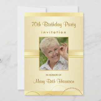 70e anniversaire - Invitations photo personnalisée