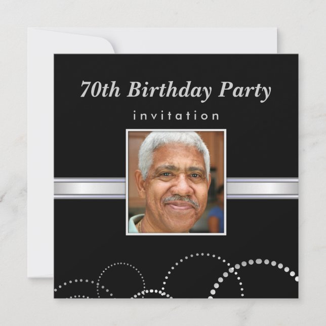 70e anniversaire - Invitations photo pour hommes (Devant)