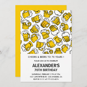 70e anniversaire invitations pour lui Beer Modern