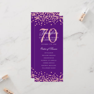 70e Anniversaire Programme Merci Rose or pourpre