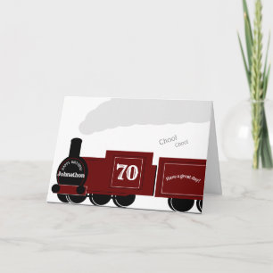70e carte d'anniversaire personnalisée pour le tra