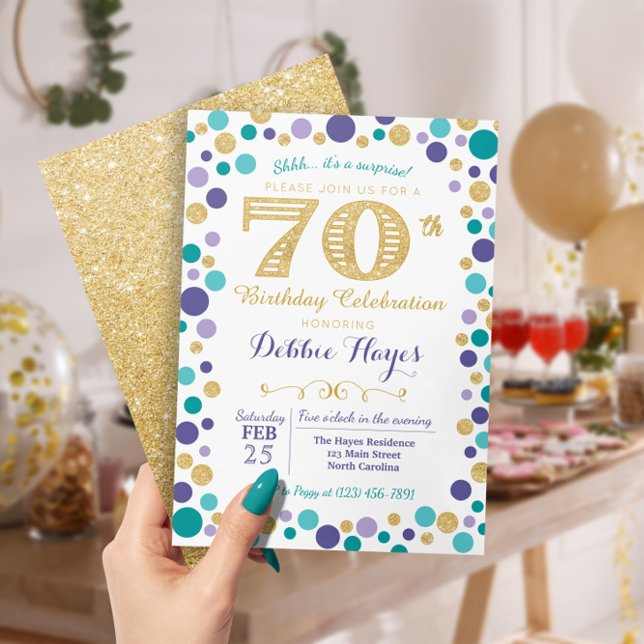 70e Invitation à la fête d'anniversaire surprise (Créateur téléchargé)