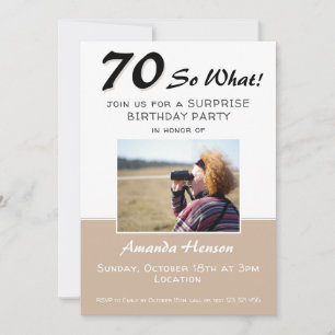 70e Invitation photo d'anniversaire surprise