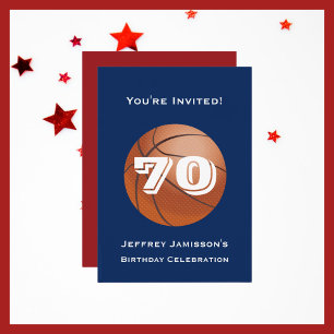 70e ou 75e anniversaire de fête Invitation Basketb
