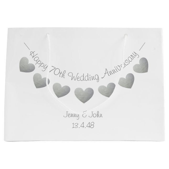70e Sac cadeau Mariage Platinum Anniversaire (Devant)