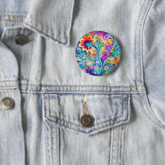 70er 60er Psychedelischer Hippie Retro Hip Button