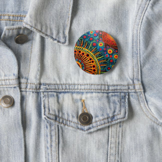 70er 60er Psychedelischer Hippie Retro Hip Button