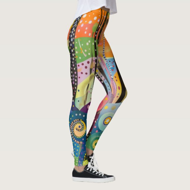 70er 60er Psychedelischer Hippie Retro Hip Leggings (Rechts)