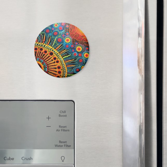 70er 60er Psychedelischer Hippie Retro Hip Magnet (In Situ (Kühlschrank))