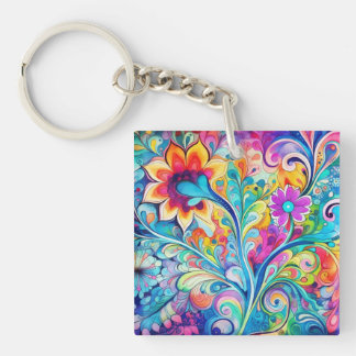 70er 60er Psychedelischer Hippie Retro Hip Schlüsselanhänger