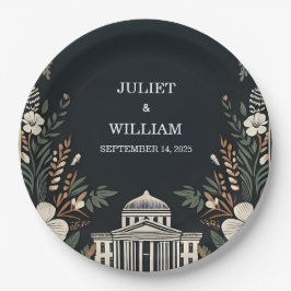 70er 80er Fast Bold Boho Courthouse Wedding Pappteller