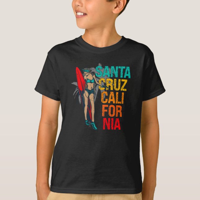 70er 80er in Kalifornien Stadt Santa Cruz Surfing T-Shirt (Vorderseite)