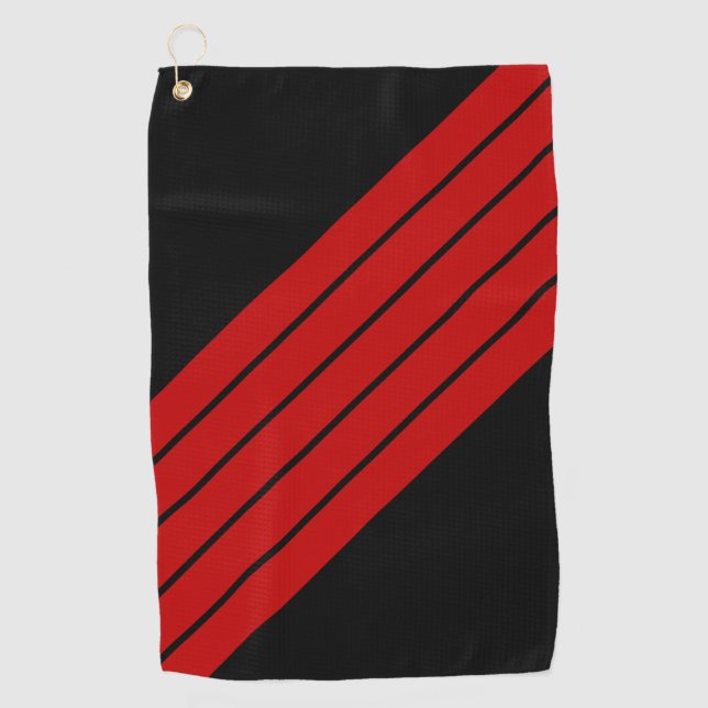 70er 80er Retro Racing Streifen Golfhandtuch (Vorderseite)