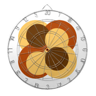 70er Abstrakte geometrische Rundformen Dartscheibe
