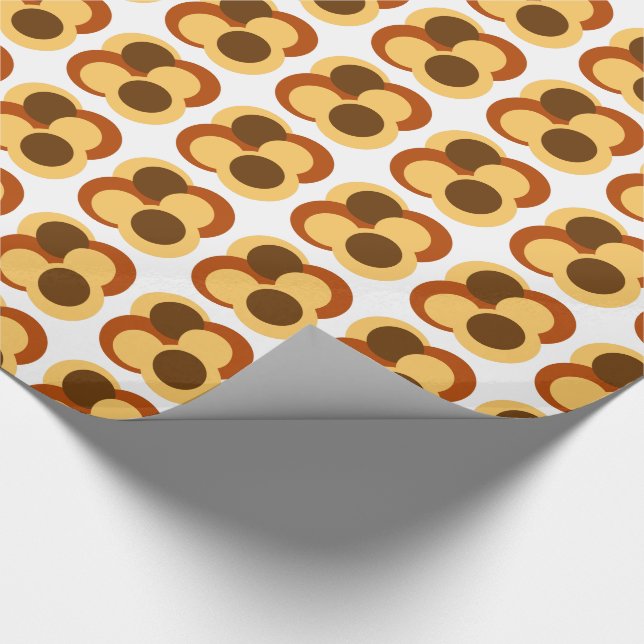 70er Abstrakte geometrische Rundformen Geschenkpapier (Ecke)