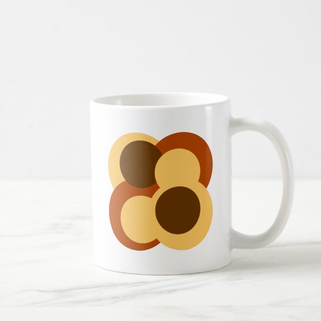70er Abstrakte geometrische Rundformen Kaffeetasse (Rechts)