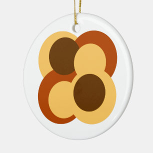 70er Abstrakte geometrische Rundformen Keramik Ornament