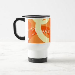 70er Ästhetik Orange Swirl Reisebecher
