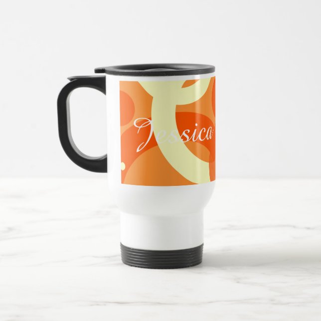 70er Ästhetik Orange Swirl Reisebecher (Links)