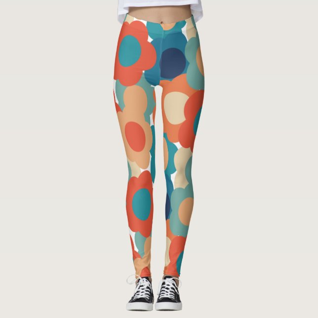 70er Blume Leggings (Vorderseite)