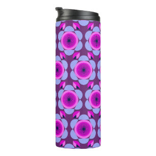 70er-Blumen-Vibe - pink und lila - afrikanischer Thermosbecher