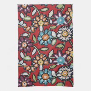 70er-Blumenkraft-Handtuch Geschirrtuch
