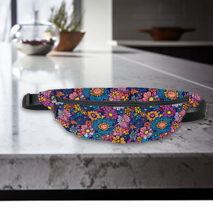 70er Boho Floral Blumen  Bauchtasche