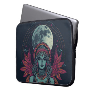 70er Boho-Laptop-Hülle, Juwel-Töne Feminine Retro Laptopschutzhülle