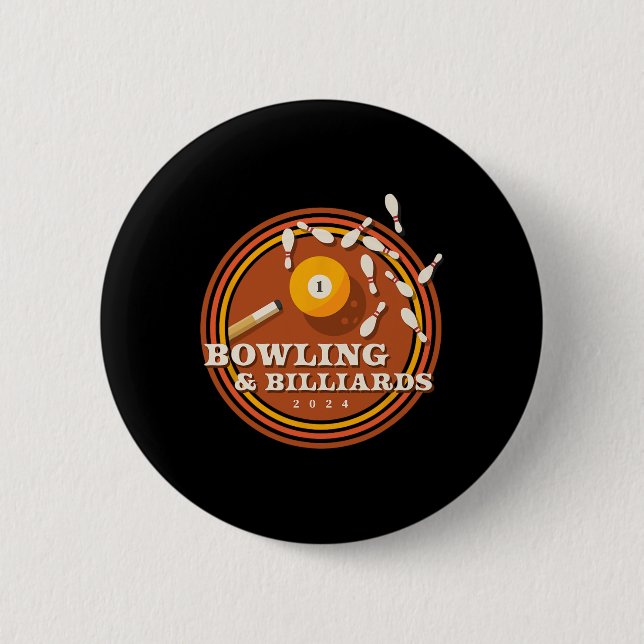 70er Bowling und Billard Button (Vorderseite)