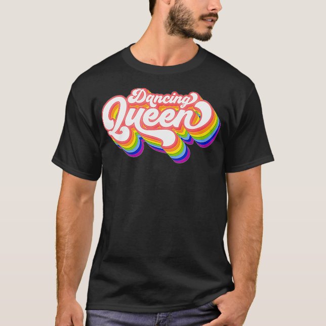 70er Disco Rainbow Dancing Queen T-Shirt (Vorderseite)