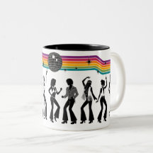 70er Disco-Tanzparty Zwei-Ton-Kaffeetasse
