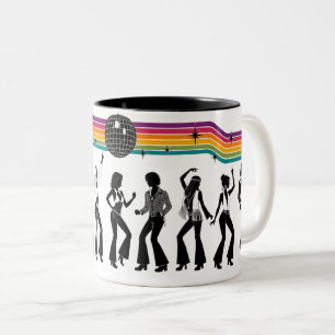 70er Disco-Tanzparty Zwei-Ton-Kaffeetasse Zweifarbige Tasse