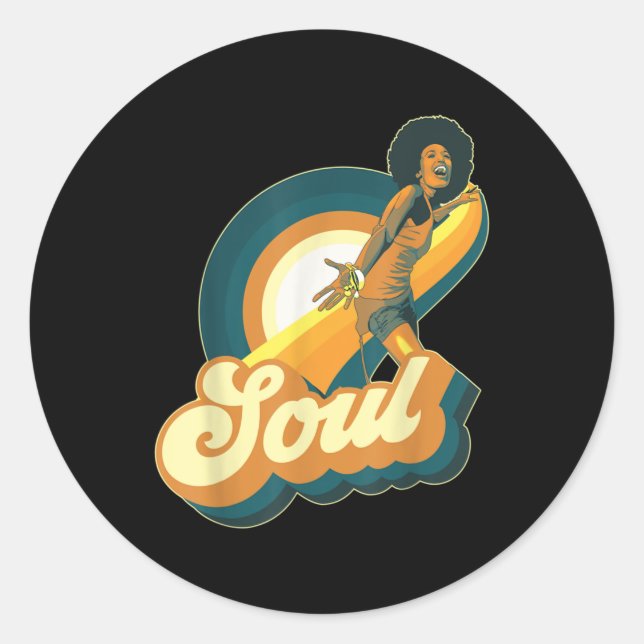 70er Funk Afro Disco Soul Runder Aufkleber (Vorderseite)