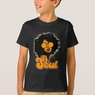 70er Funk Afro Frauen Soul Retro Vintage Stil Schw T-Shirt