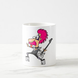 70er Glam-Rock-Star Pink-Mohawk-Punk-Musiker Kaffeetasse
