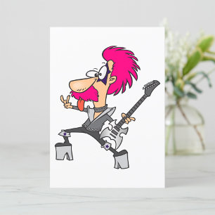 70er Glam Rock Star Pinkter Irokes Punk Musiker Einladung